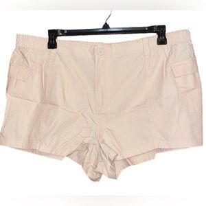 •WILD FABLE•NWT KHAKI CARGO LIGHTWEIGHT SHORTY SHORTS W/ELASTIC SIDE/BACK XXL